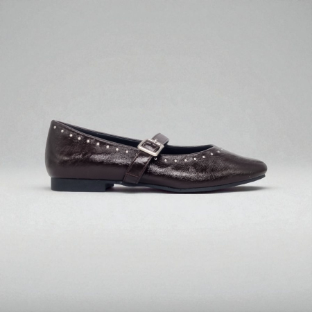 BROWN LEATHER BALLET FLAT