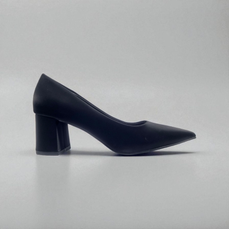 BLACK SUEDE WIDE HEEL