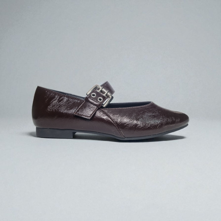 BROWN LEATHER BALLET FLAT