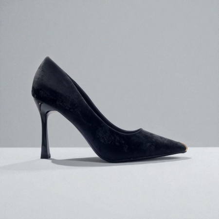 HIGH HEEL BLACK CHAMOIS PRINT
