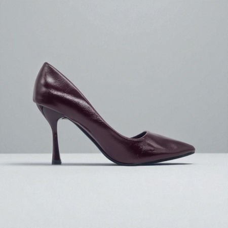 LEATHER BURGUNDY HEEL