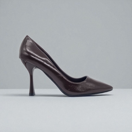 LEATHER BROWN HEEL