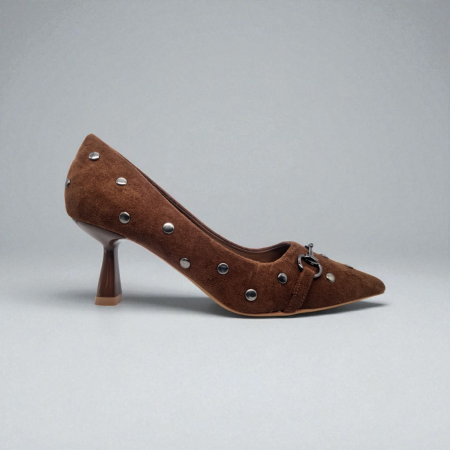 HEEL BROWN SUEDE FABRIC