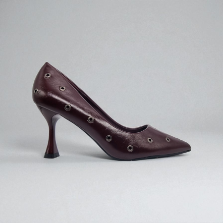 LEATHER BURGUNDY HEEL