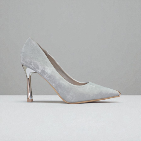 HIGH HEEL SILVER CHAMOIS PRINT