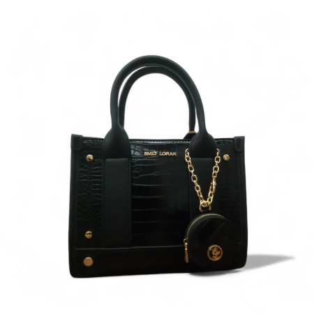 LEATHER HANDBAG WITH SMALL PURSE