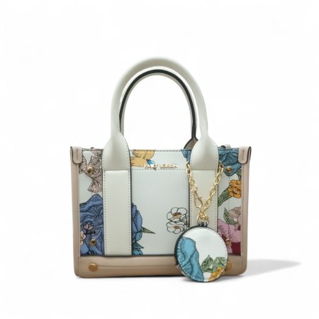 LEATHER HANDBAG WITH SMALL PURSE