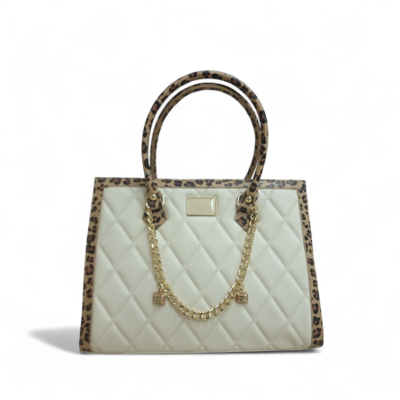 Textured Oversized Structured Satchel with Quilted