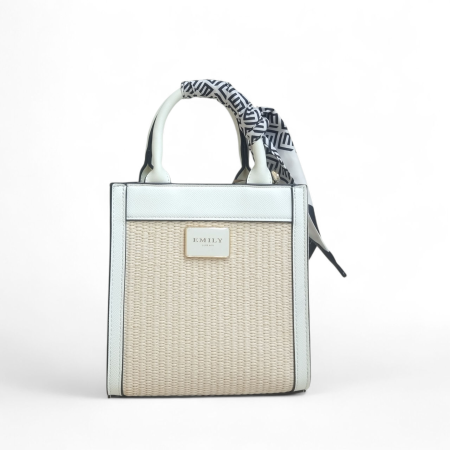 CROC HANDBAG LEATHER ACCENTS WITH SCARF