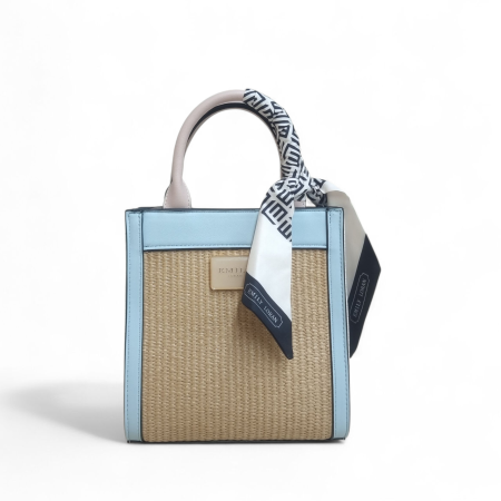 CROC HANDBAG LEATHER ACCENTS WITH SCARF