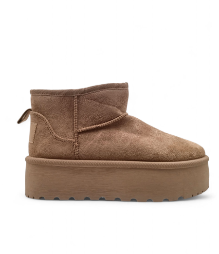 KHAKI PLATFORM UGG -Style Mini boot