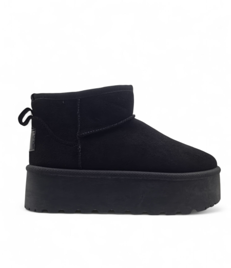 BLACK PLATFORM UGG -Style Mini boot
