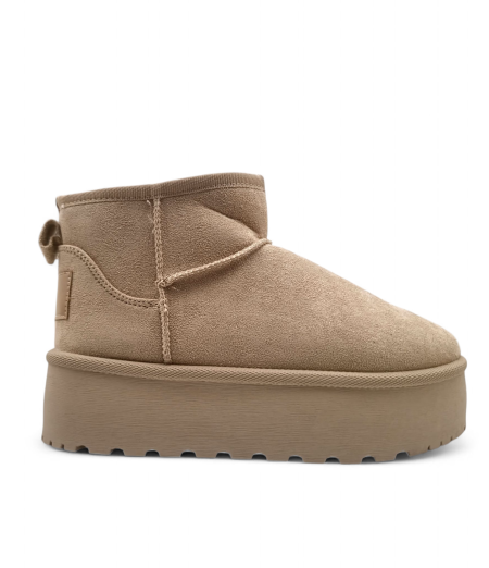 BEIGE PLATFORM UGG -Style Mini boot