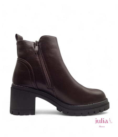 HIGH BLOCK HEEL ZIPPER BOOTIES